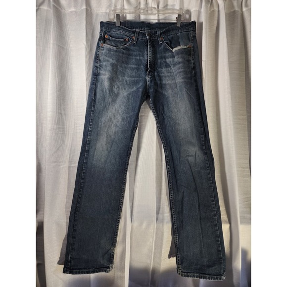 Levis 505 Jeans Mens 34x34 Straight Cut 90s Blue Denim USA  505 - Picture 1 of 7